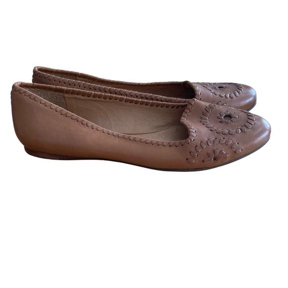 Jack Rogers Navajo Brown Round Toe Flats - Picture 1 of 7